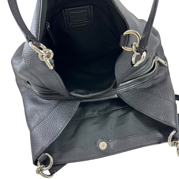 Coach Black Pebbled Leather Lexy Purse Hobo Shoulder Bag F57545 - Picture 7 of 10